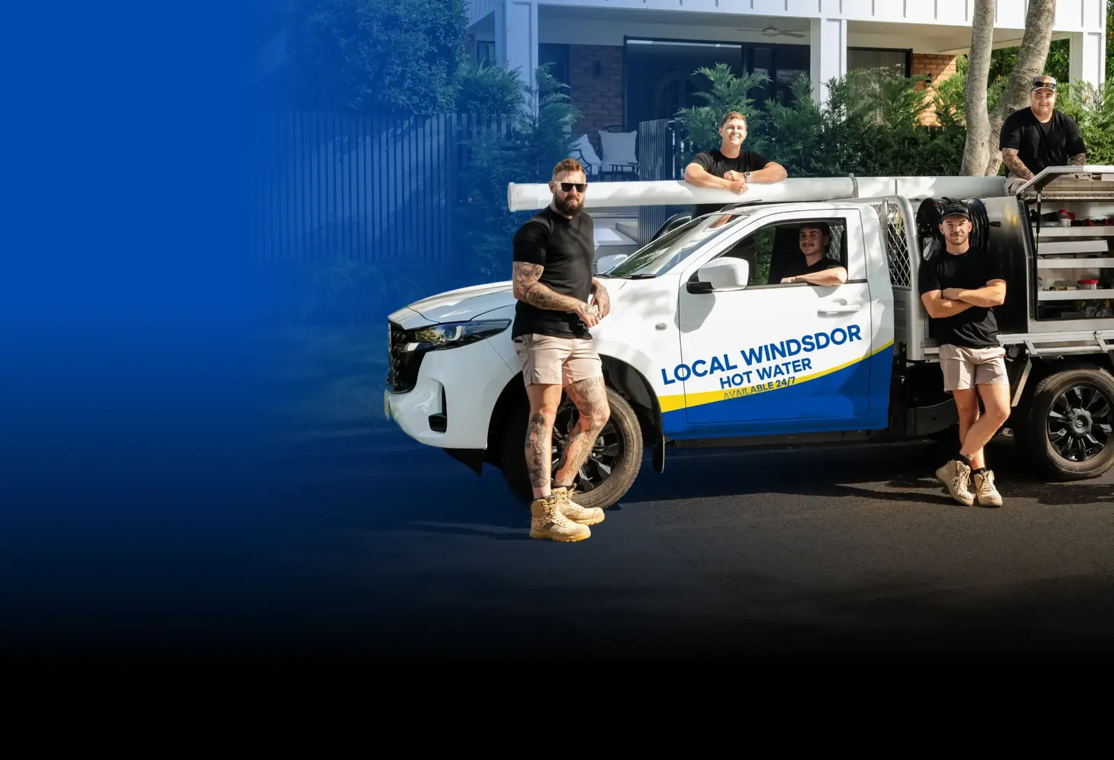 Local Windsor Hot Water team with the ute